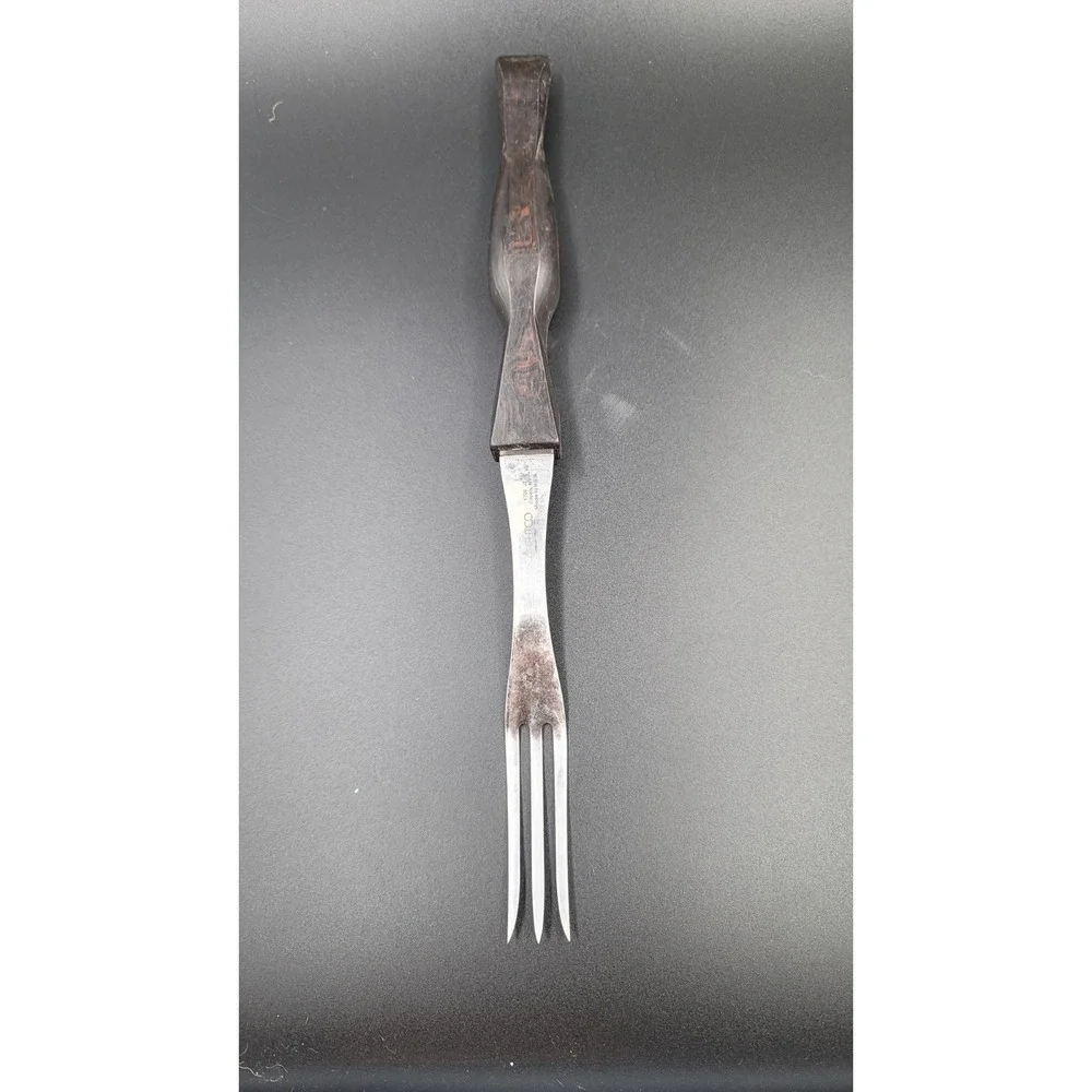 Cutco 1726 Turning Fork 3 Prong Dark Brown Handle USA Made